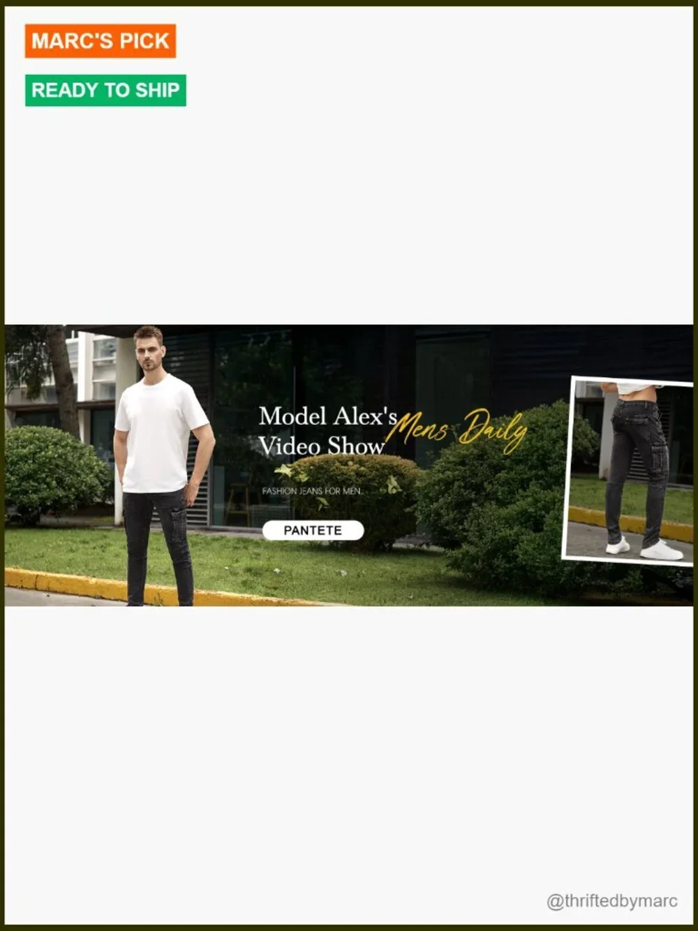 Men's Slim Fit Stretch Denim Cargo Jeans with Multi Pockets
